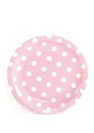   Paper Cake Plates by Sambellina - Polka dot white on pink (12 per pack) 